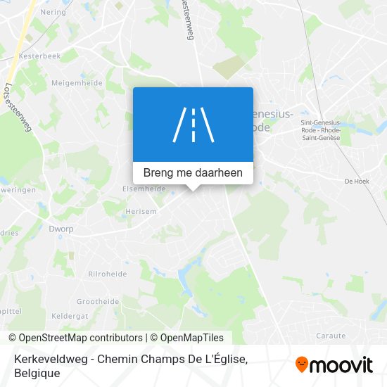 Kerkeveldweg - Chemin Champs De L'Église kaart