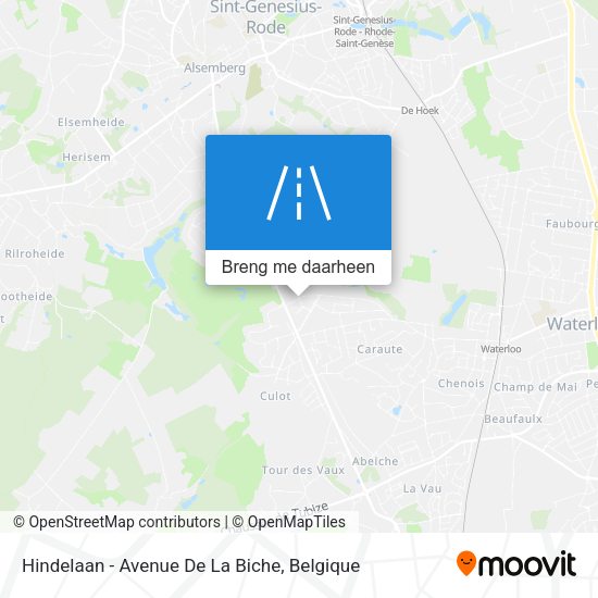 Hindelaan - Avenue De La Biche kaart