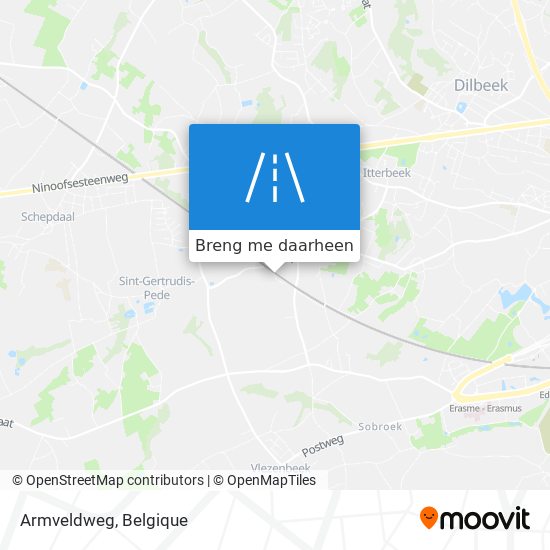 Armveldweg kaart