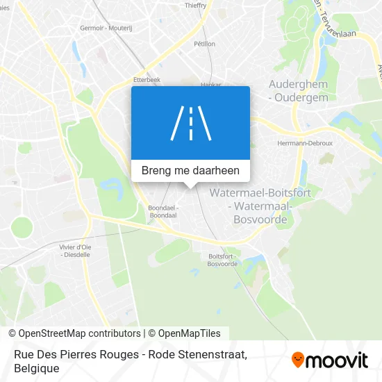 Rue Des Pierres Rouges - Rode Stenenstraat kaart