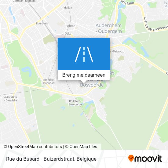 Rue du Busard - Buizerdstraat kaart
