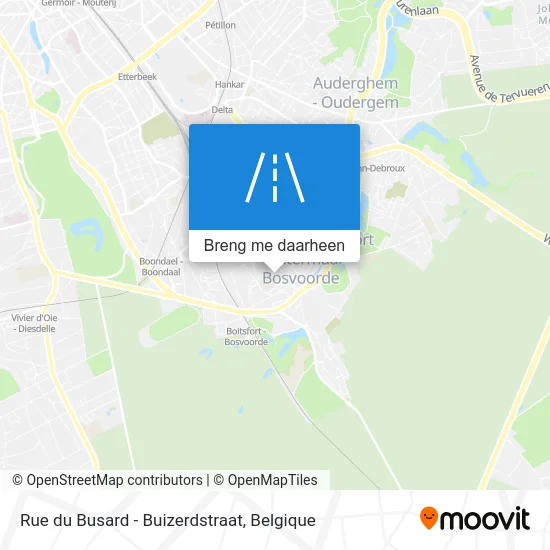 Rue du Busard - Buizerdstraat kaart
