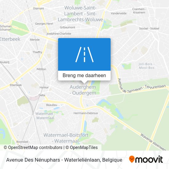 Avenue Des Nénuphars - Waterleliënlaan kaart