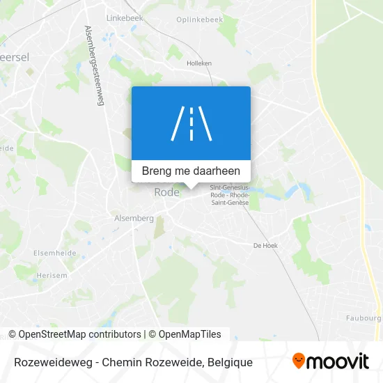 Rozeweideweg - Chemin Rozeweide kaart