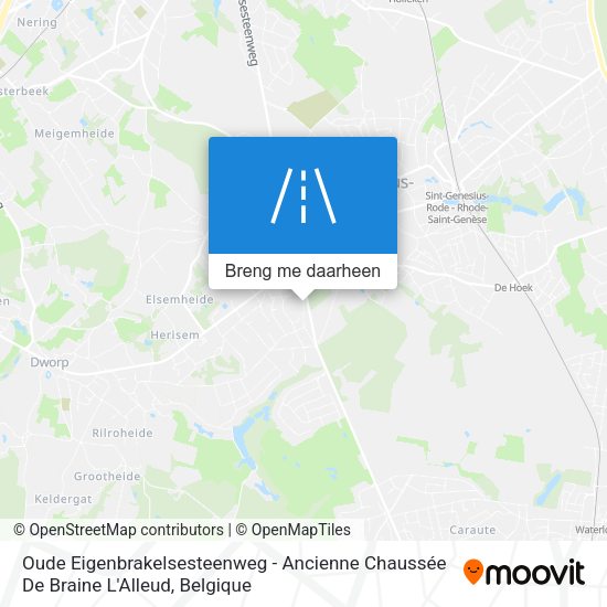 Oude Eigenbrakelsesteenweg - Ancienne Chaussée De Braine L'Alleud kaart