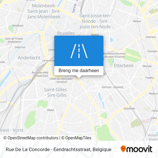 Rue De La Concorde - Eendrachtsstraat kaart