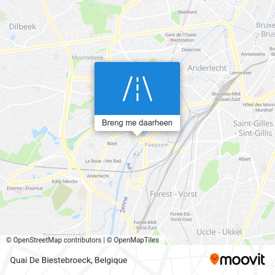 Quai De Biestebroeck kaart