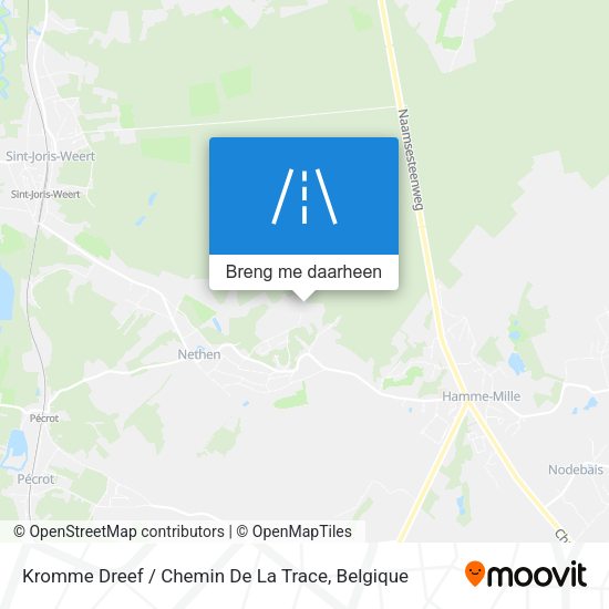 Kromme Dreef / Chemin De La Trace kaart