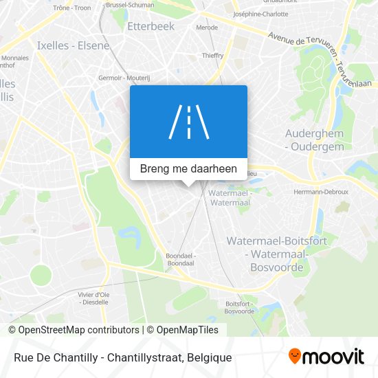 Rue De Chantilly - Chantillystraat kaart