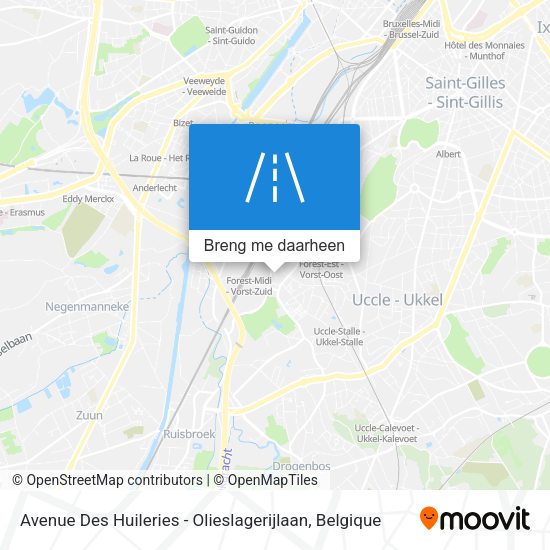 Avenue Des Huileries - Olieslagerijlaan kaart