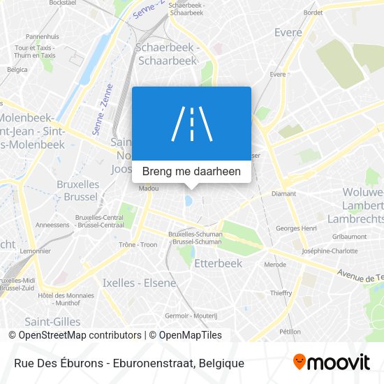 Rue Des Éburons - Eburonenstraat kaart