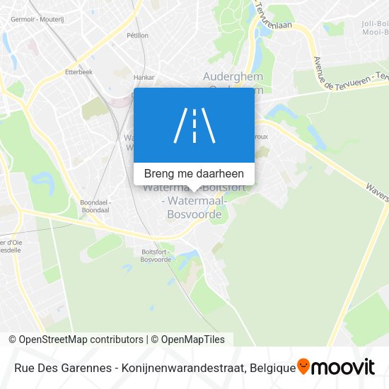 Rue Des Garennes - Konijnenwarandestraat kaart