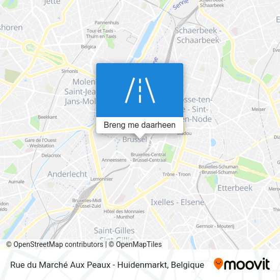 Rue du Marché Aux Peaux - Huidenmarkt kaart