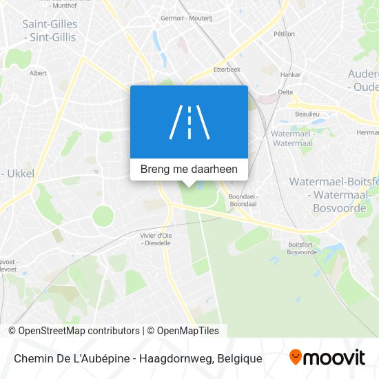 Chemin De L'Aubépine - Haagdornweg kaart