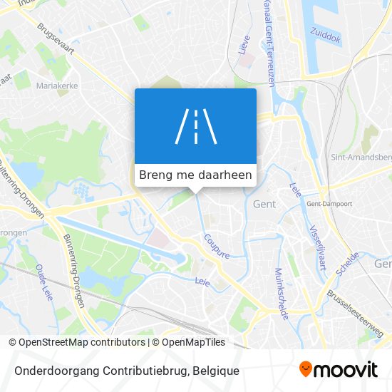 Onderdoorgang Contributiebrug kaart