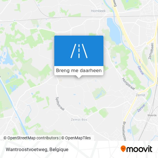 Wantroostvoetweg kaart