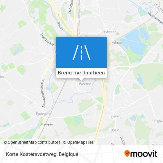 Korte Kostersvoetweg kaart