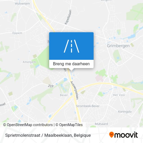 Sprietmolenstraat / Maalbeeklaan kaart