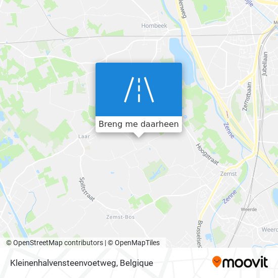 Kleinenhalvensteenvoetweg kaart