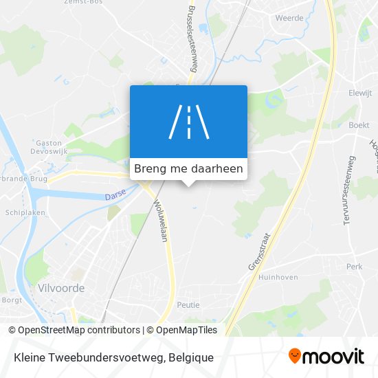 Kleine Tweebundersvoetweg kaart