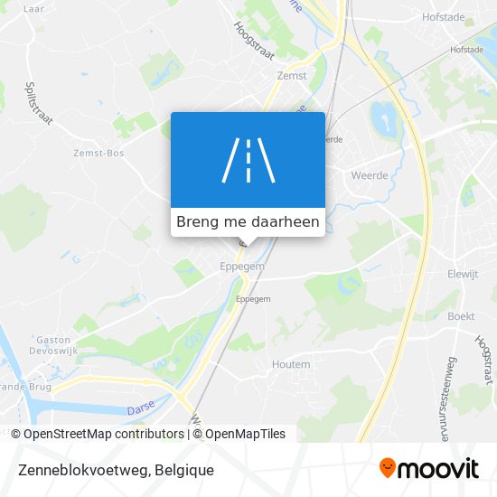 Zenneblokvoetweg kaart