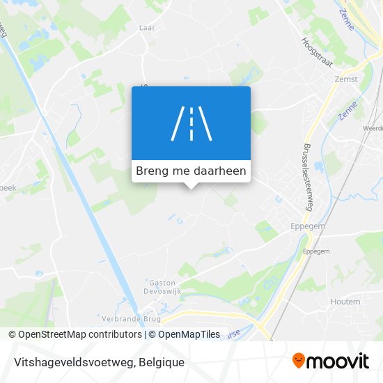 Vitshageveldsvoetweg kaart