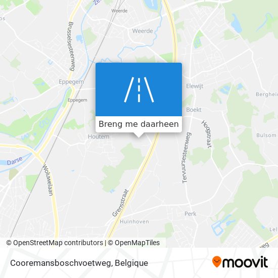 Cooremansboschvoetweg kaart