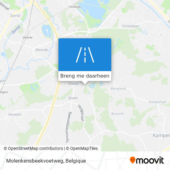 Molenkensbeekvoetweg kaart