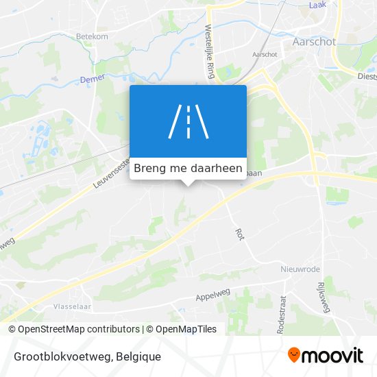 Grootblokvoetweg kaart