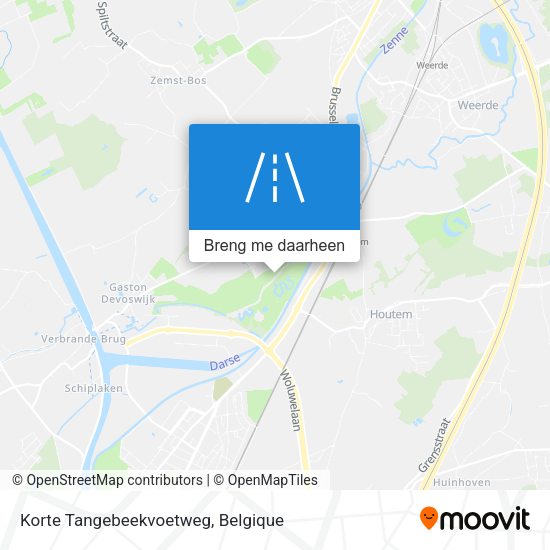 Korte Tangebeekvoetweg kaart