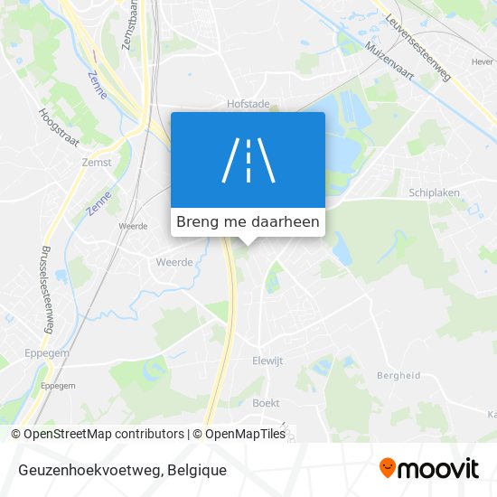 Geuzenhoekvoetweg kaart