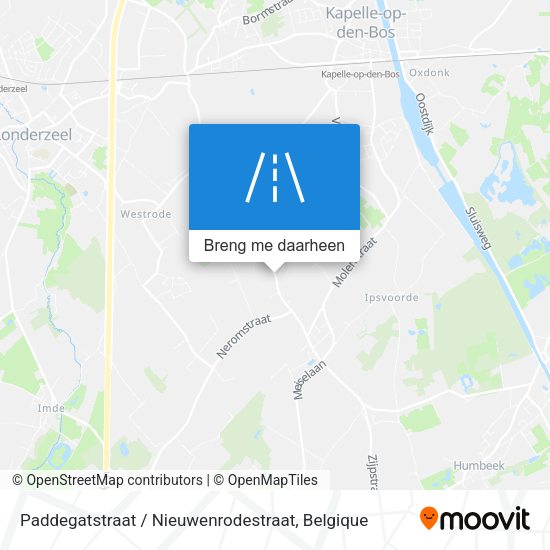 Paddegatstraat / Nieuwenrodestraat kaart
