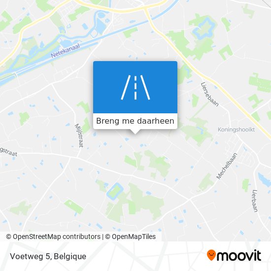 Voetweg 5 kaart