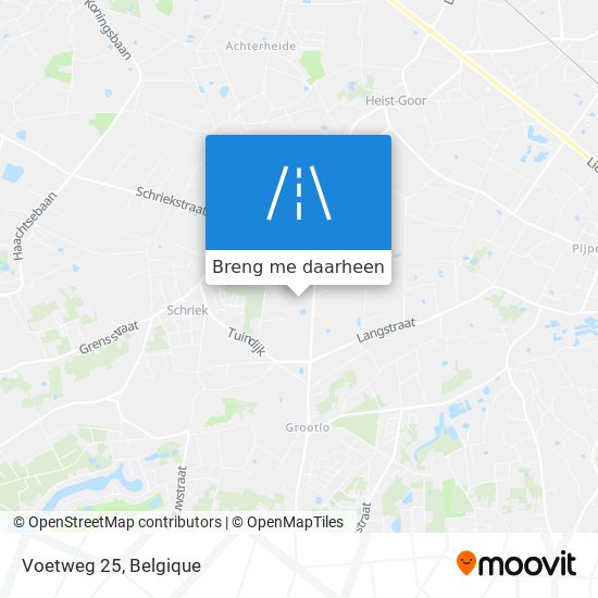 Voetweg 25 kaart