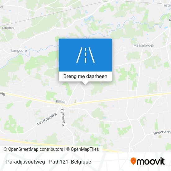 Paradijsvoetweg - Pad 121 kaart