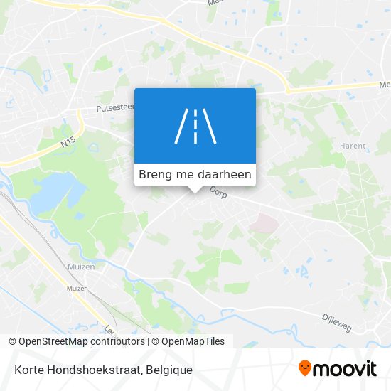 Korte Hondshoekstraat kaart