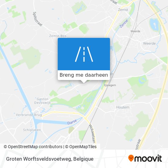 Groten Worftsveldsvoetweg kaart