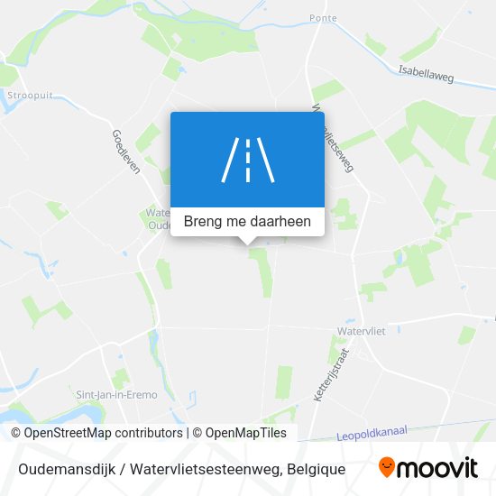 Oudemansdijk / Watervlietsesteenweg kaart