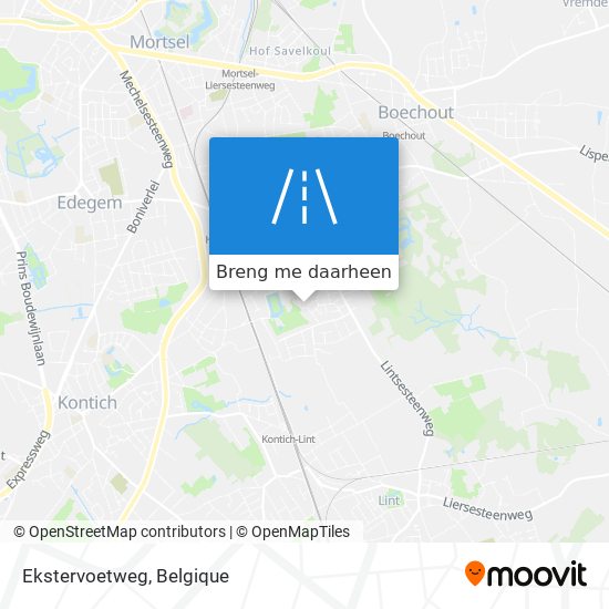 Ekstervoetweg kaart