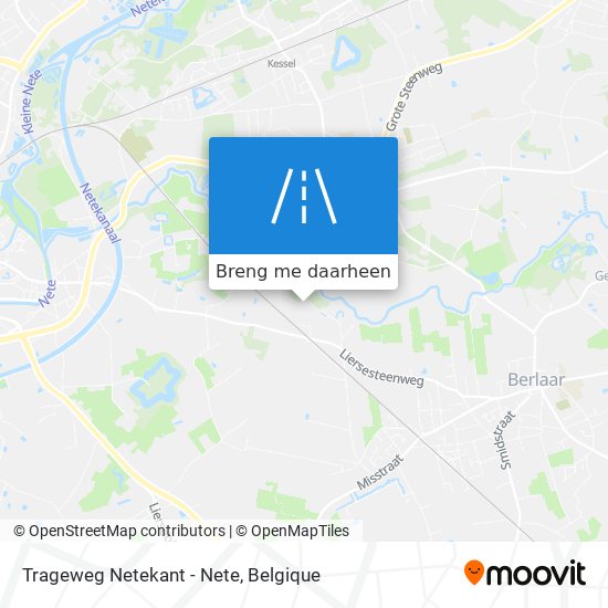 Trageweg Netekant - Nete kaart