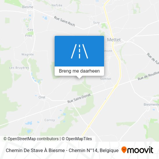 Chemin De Stave À Biesme - Chemin N°14 kaart