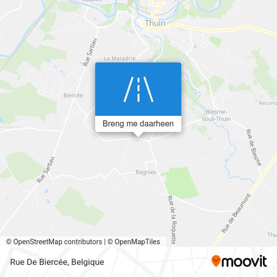 Rue De Biercée kaart
