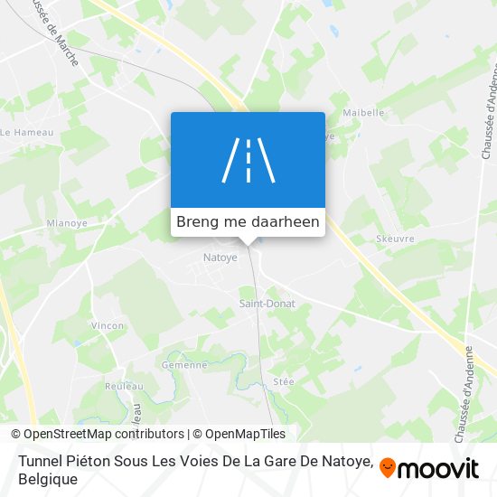 Tunnel Piéton Sous Les Voies De La Gare De Natoye kaart