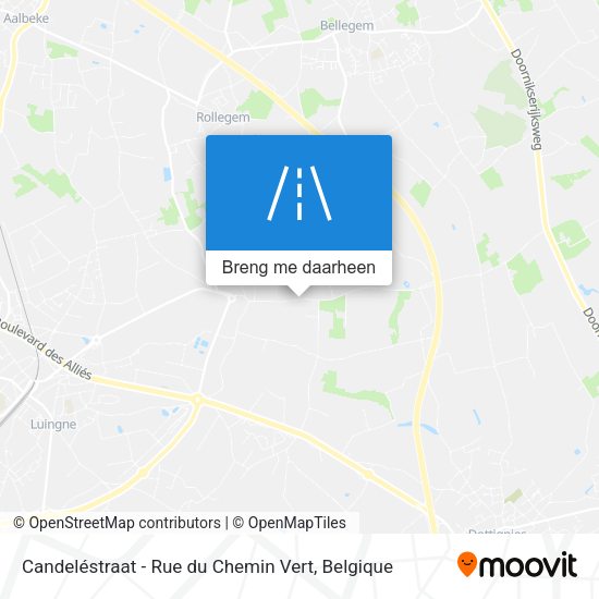 Candeléstraat - Rue du Chemin Vert kaart