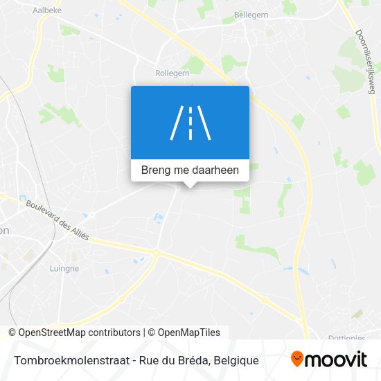 Tombroekmolenstraat - Rue du Bréda kaart