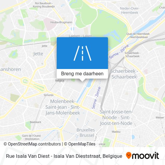 Rue Isala Van Diest - Isala Van Dieststraat kaart