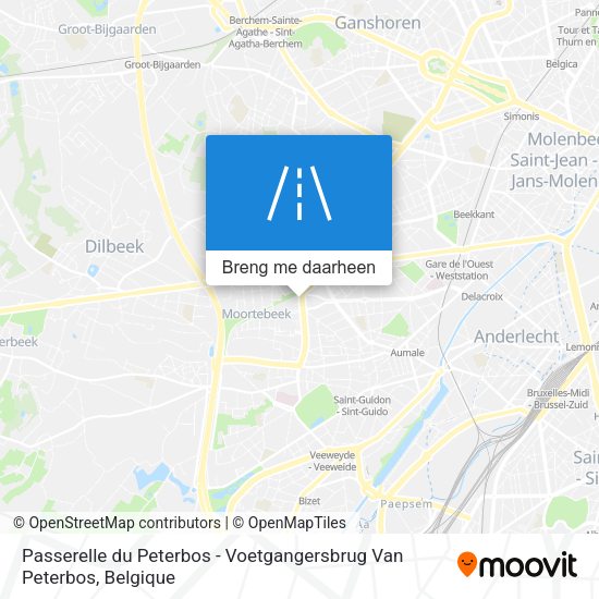Passerelle du Peterbos - Voetgangersbrug Van Peterbos kaart