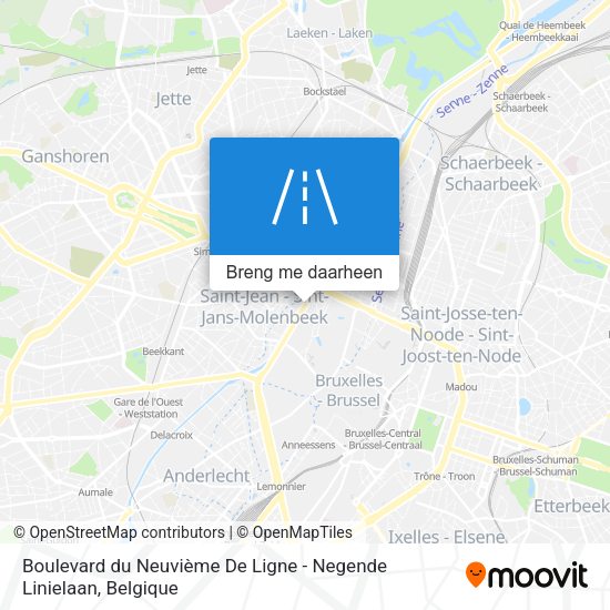 Boulevard du Neuvième De Ligne - Negende Linielaan kaart