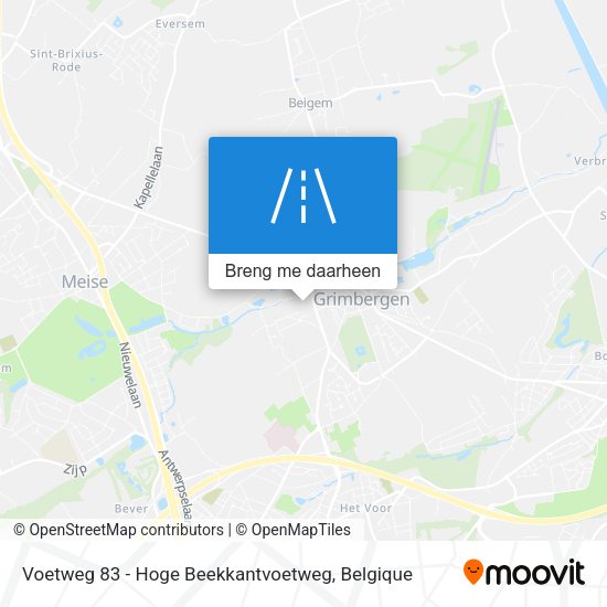 Voetweg 83 - Hoge Beekkantvoetweg kaart
