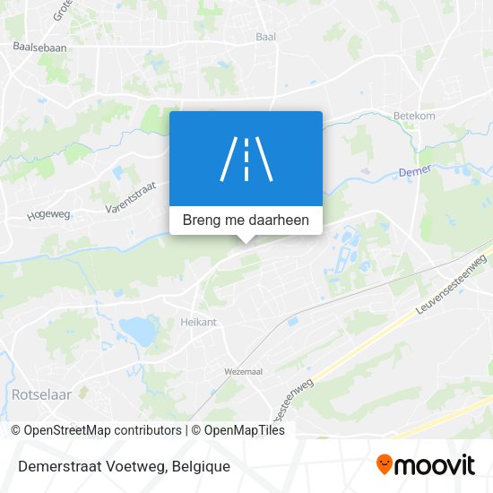 Demerstraat Voetweg kaart